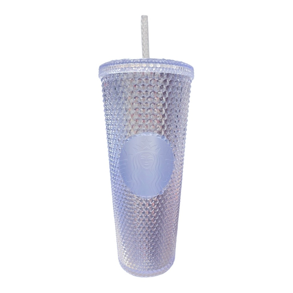 Starbucks Studded Platinum Silver Reusable Cold Cup Tumbler 24oz